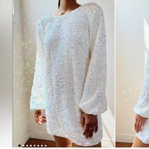Show Me Your MuMu sequin white Clarabelle Dress